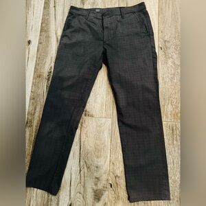 AG Adriano Goldschmied Charcoal Plaid The Marshall Slim Trousers